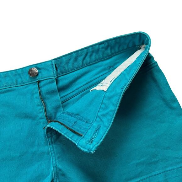 Calvin Klein Jeans Shorts Teal Colored Denim Mid Rise Women's 14 Size 32 Waist - Picture 11 of 11